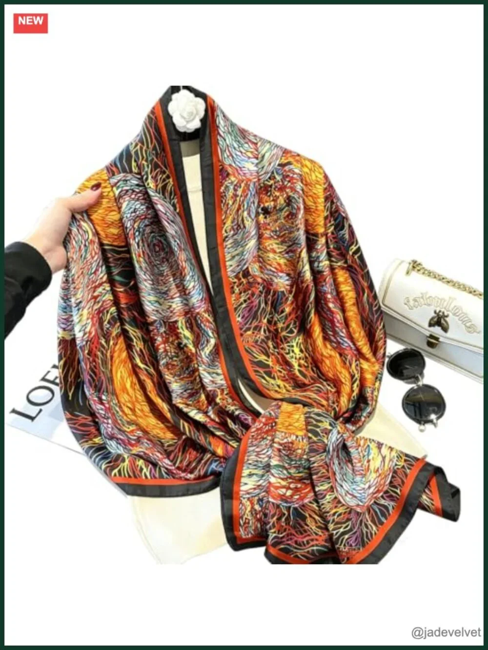 Satin Feel Large Square Shawl Wrap Scarf Oversized Versatile Styling